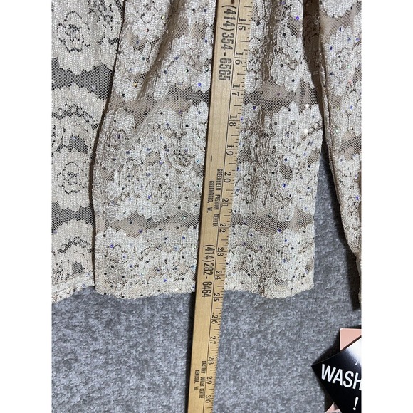 R & M Richards Lace Open Front Iridescent Cardigan Womens Size 14WP Petite‎ NWT - Picture 9 of 9